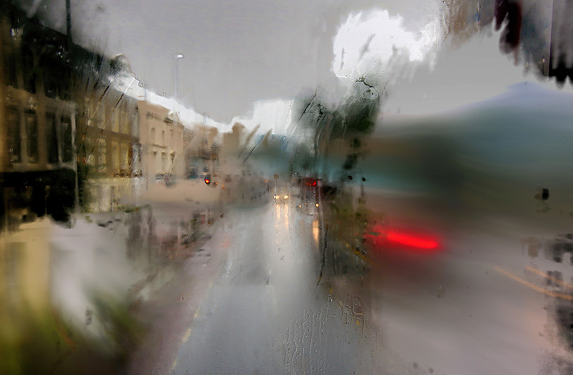 photo abstract view from bus
